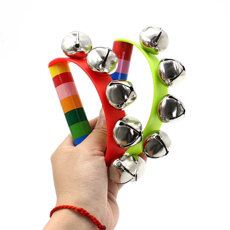 A Musical Instrument You Shake - Campanelle Arcobaleno con Manico in Legno,